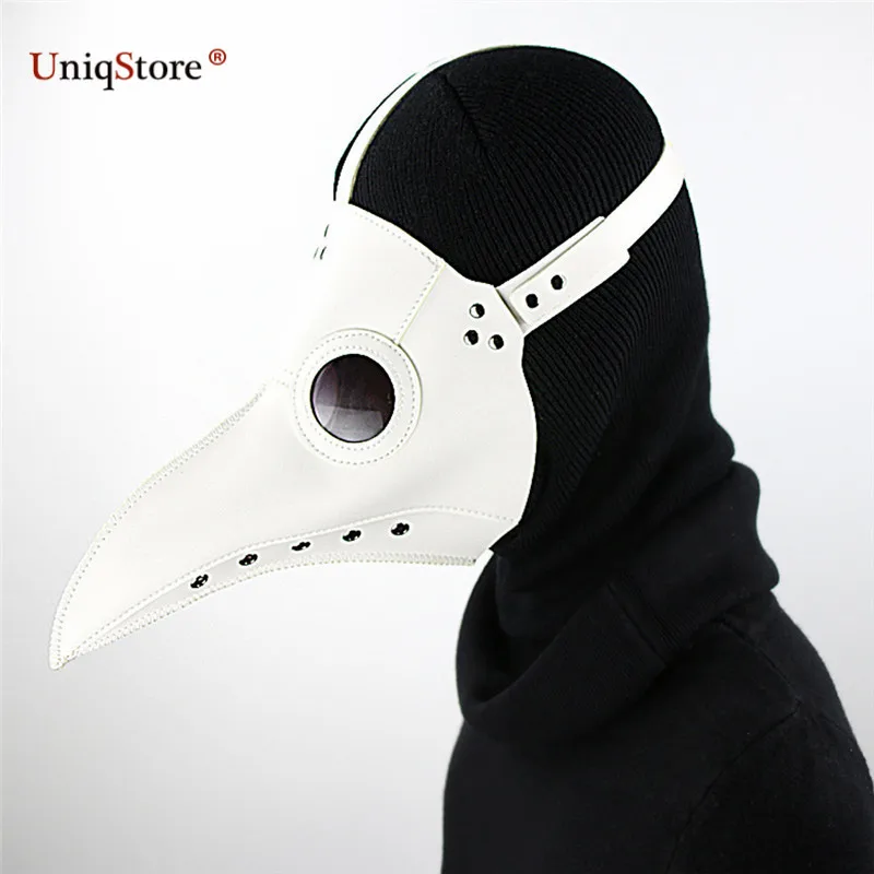 Uniqstore доктор чума маска белый PU кожа птица маска Хеллоуин Выходные туфли на выпускной бал для отдыха и вечеринок Поставки Косплэй Опора