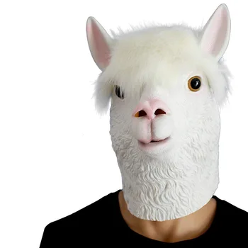 

Halloween Funny Masque Vicugna Pacos Mask Alpaca Llamas Party Sheep Headgear Creey Party cosplay Masks Halloween decoration