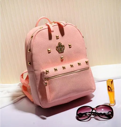 crown rivet school backpack pu leather school bags for teenagers ... crown rivet school backpack pu leather school bags for teenagers ...