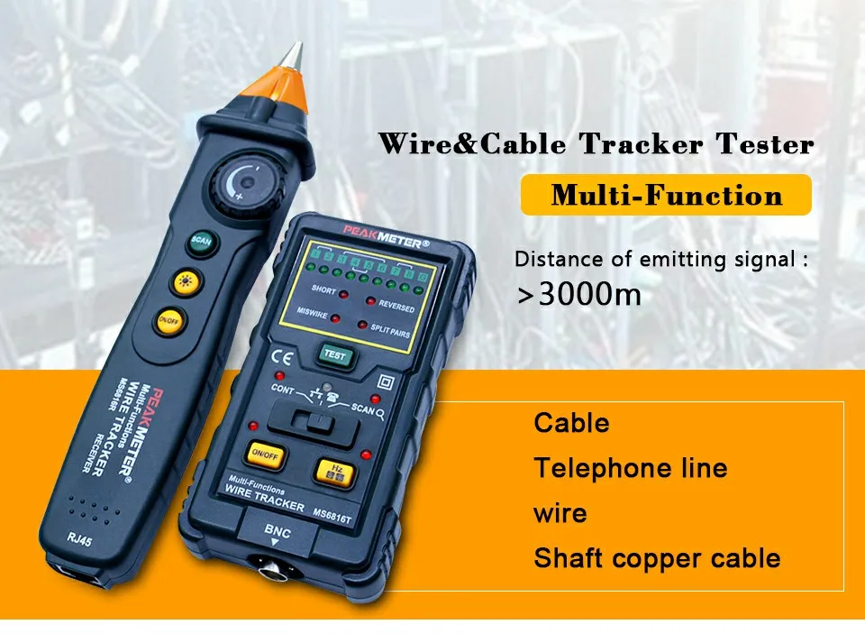 PEAKMETER MS6816R кабель провода трекер телефонной линии DC уровень сети тестер метр для теле связи сетевые инструменты