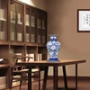 Jingdezhen Rice-pattern Porcelain Chinese Vase Antique Blue-and-white Fine Bone China Decorated Ceramic Vase 4