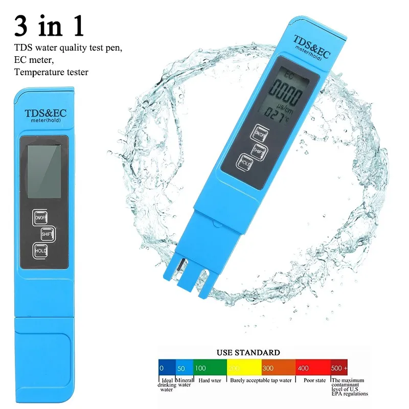 

3 IN 1 Digital LCD TDS EC TEMP PPM Meter Tester Filter Pen Water Quality Purity Test Pen termometro digital termometr