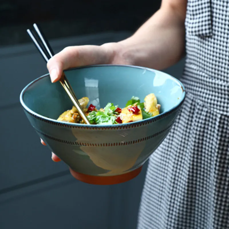 Керамические миски для дома, кухни, креативная посуда, ресторан, японский стиль, чаша, чаша для супа, салата