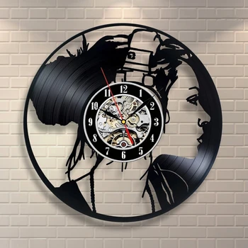 

2019 Horloge Mural Vinyl Record Wall Clock Modern Design Music Theme Vintage Retro Style Clocks Watch Home Decor Silent 12 Inch