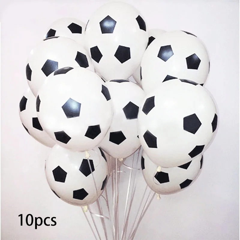 10pcs latex 10 шт. зеленые футбольные тематические вечерние шары черно-белые латексные шары для мальчиков, игрушки для игр на день рождения, вечерние украшения - Цвет: 10pcs latex
