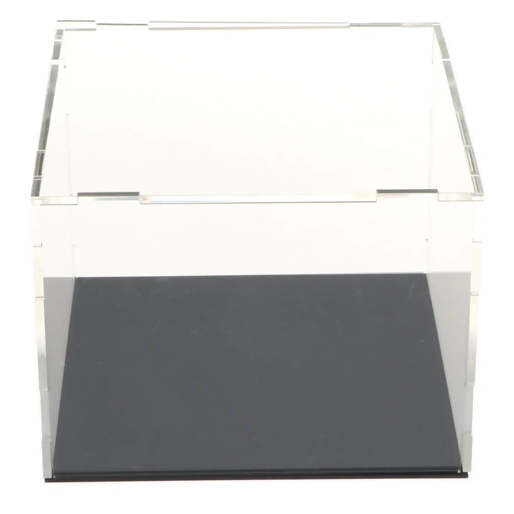 MagiDeal Clear Acrylic Display Box Dustproof Show Case with Black Base for Car Model Anime Figures