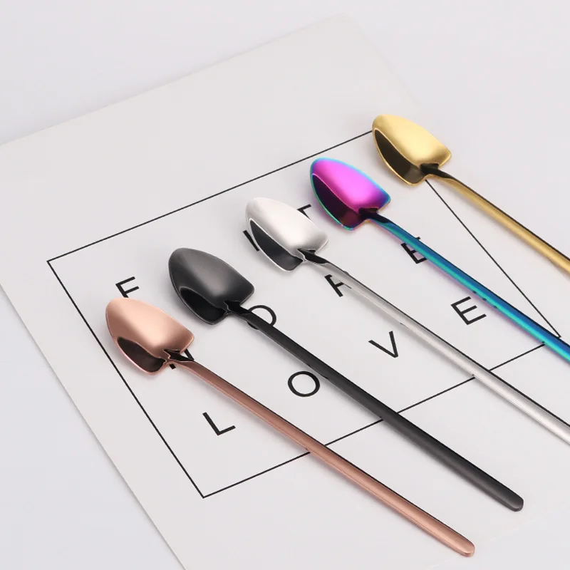 

1 Pcs New Special Style Long Handled Stainless Steel Coffee Spoon Ice Cream Dessert Tea Spoon For Picnic Kitchen Accessories