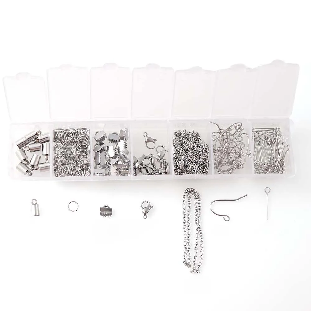

1Box Mixed Style Stainless Steel Lobster Buckle Closed Jump Ring Chain Hook Pins Diy Jewelry Accessories about 200pieces
