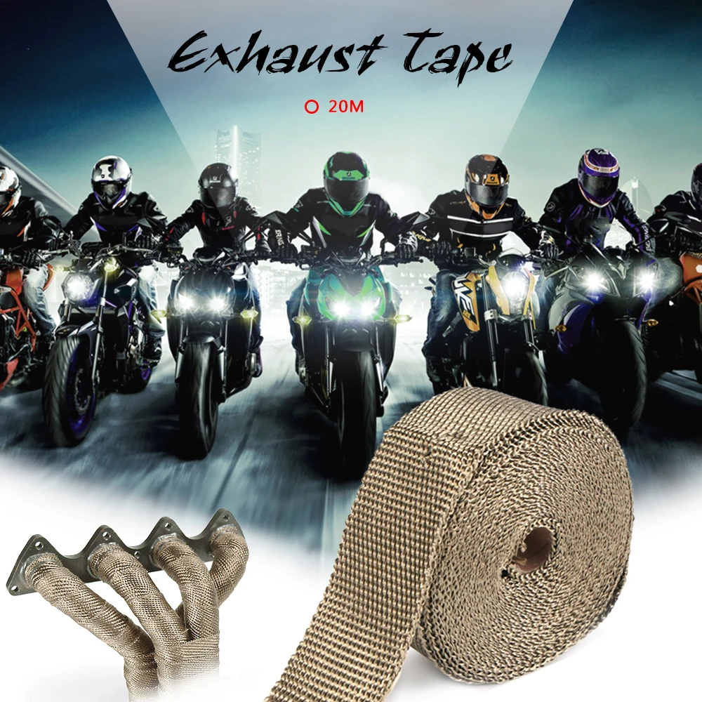 

10M 20M Car Moto Heat Shield Wrap Turbo Exhaust Heat Tape Wrap Pipe Wrap Shields Manifold Header Insulation