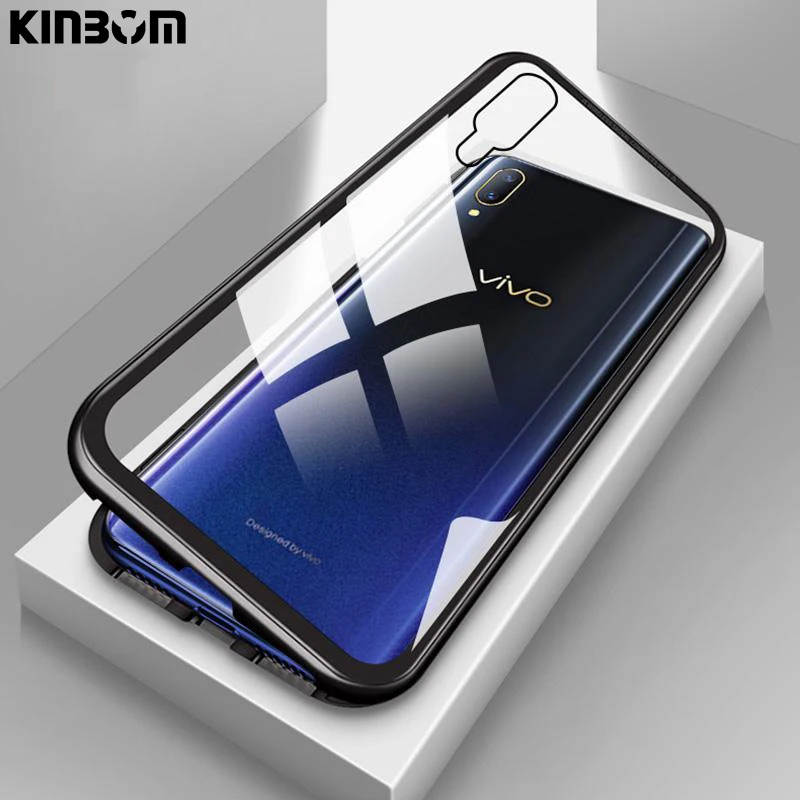 Чехол KINBOM для Vivo V11 Pro V9 Y85 X9 с магнитной адсорбцией металлический Прозрачный чехол