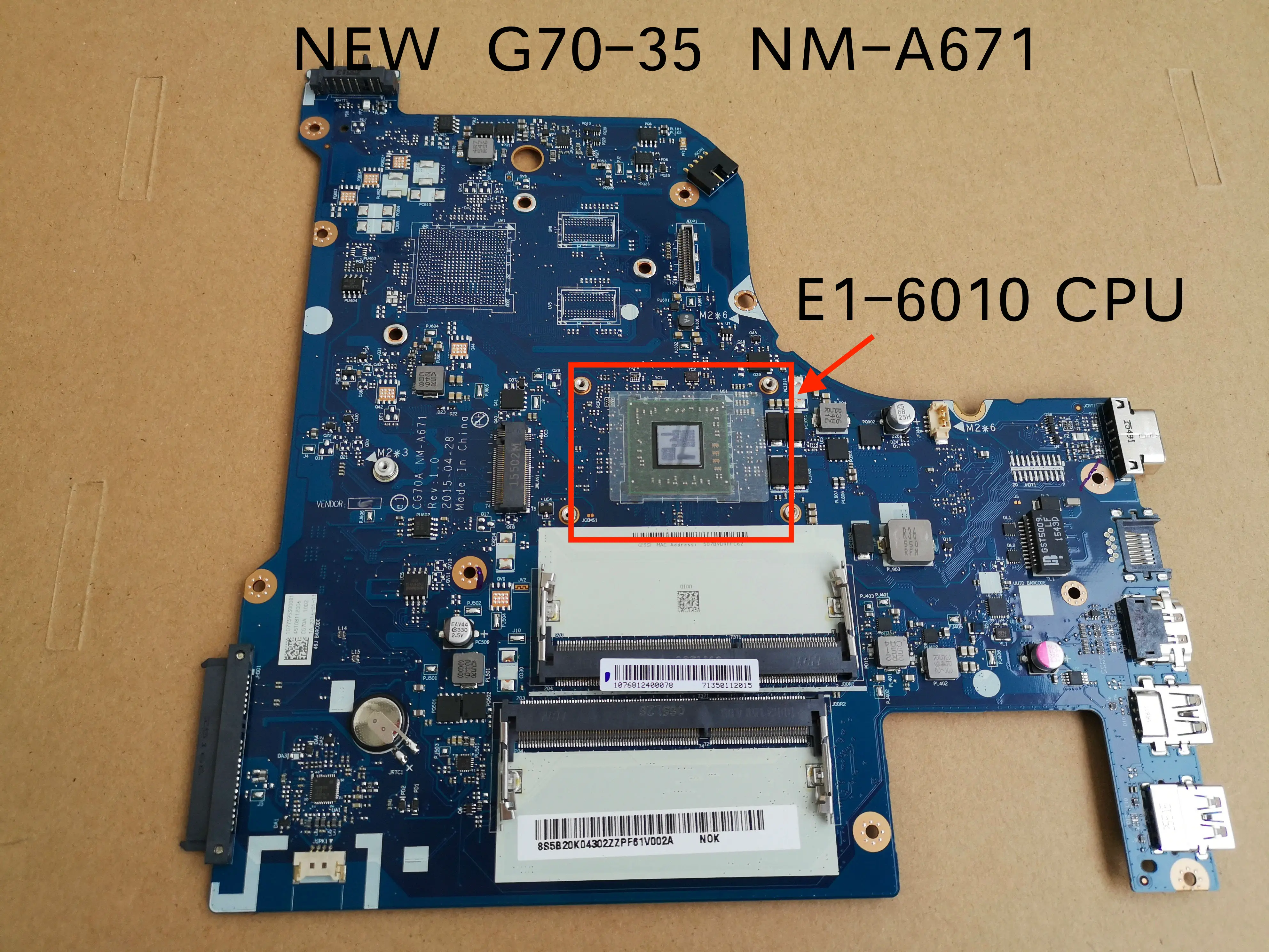 100% рабочий Новый CG70A Φ rev 1 0 материнская плата для Lenovo NM A671 ноутбука с AMD G70 35