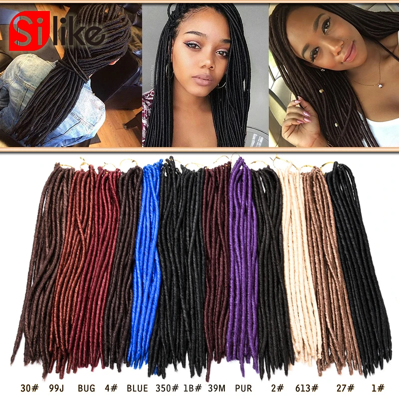 24 Strands/pack 18  faux locs crochet  Synthetic Braids hair extensions  Havana Mambo Faux Locs crochet braids