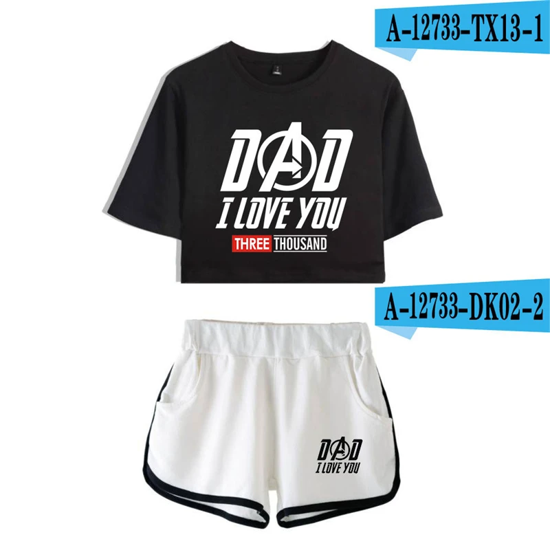 

I Love You 3000 Times Printed Two Piece Set Print Sets Fashion Kpop Cropped Women Set Summer Cropped Feminino Women Clothes 2019