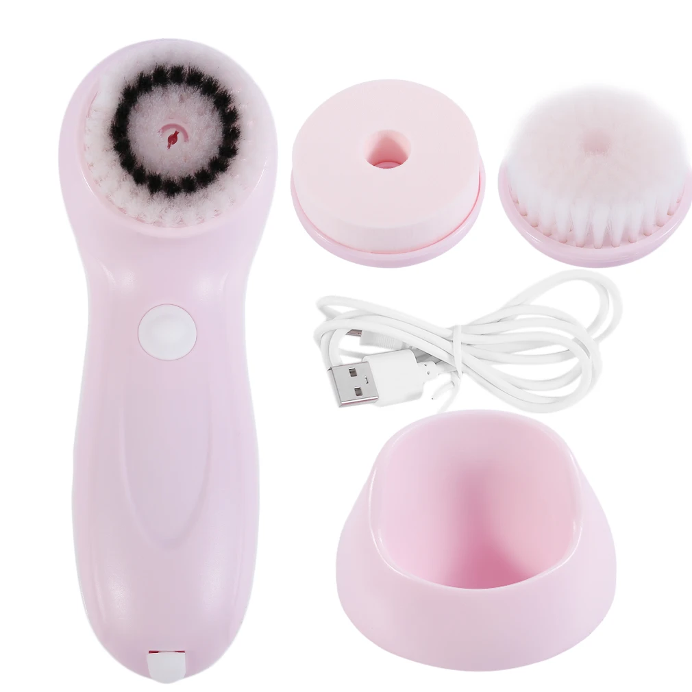 3 in1 Multifunctional Face Washing Brush USB Rechargeable Electric