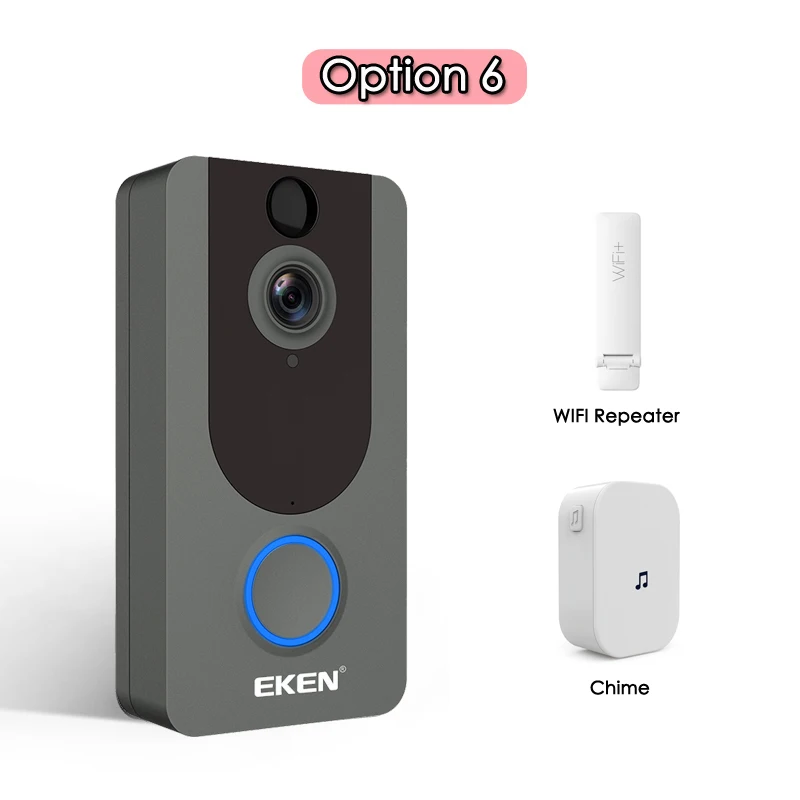 Eken V7 1080P смарт WiFi видео дверной звонок камера визуальный домофон с колокольчиком IP дверной звонок беспроводная домашняя камера безопасности - Цвет: Option 6