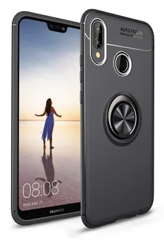 

Stand case Silicone with Ring for Huawei P20 Lite Black