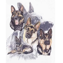 5D DIY Вышивка бисером, животное немецкая овчарка Собака ПЭТ на заказ Алмазная картина вышивка крестиком, 3D, Алмазная мозаика, наклейки на стену