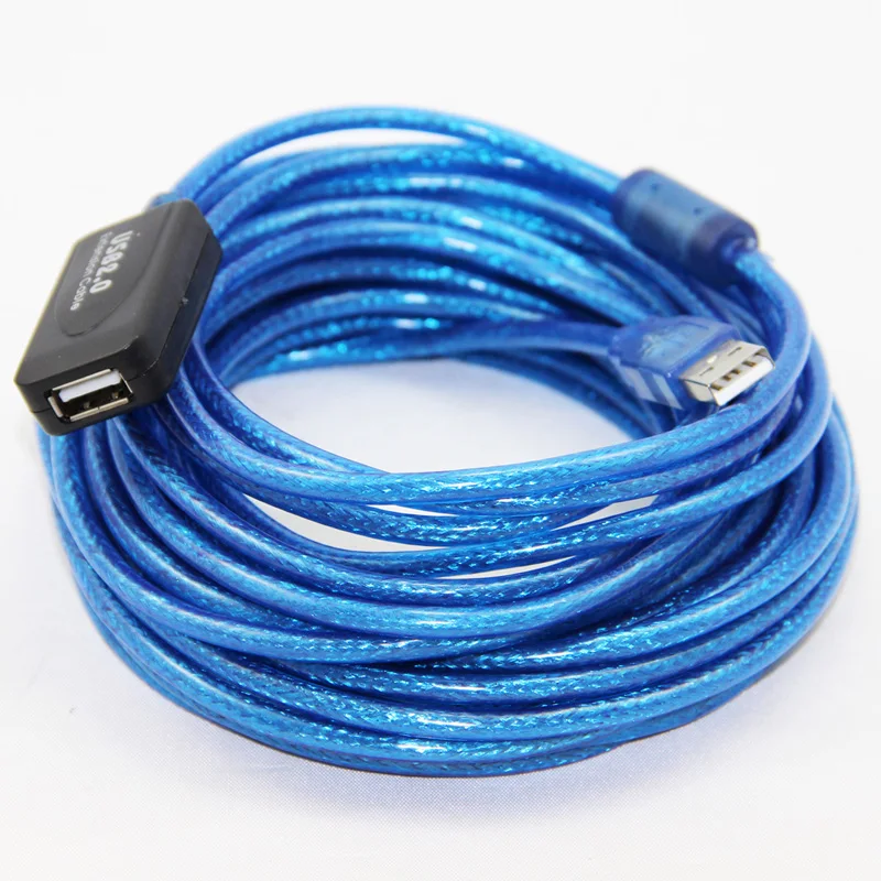 Bochara USB 2,0 кабель-удлинитель USB 2,0 Тип A папа-мама двойное экранирование(фольга+ Плетеный) активный усилитель чипы 5 м 10 м