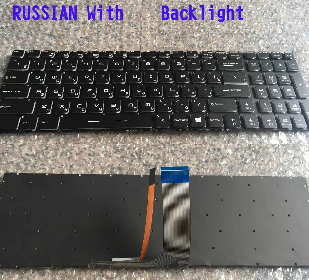 

News keyboard for MSI GL72 GP72 GE62 GE72 GL62 GP60 GS70 GL72M RUSSIAN/SPANISH/SWISS/TURKISH/UK/US layout with backlight