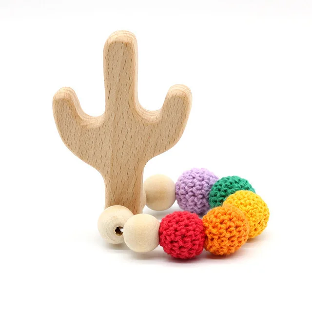Детская Соска-клипса деревянный браслет для прорезывающихся зубов органический деревянный Прорезыватель для зубов нетоксичный пищевой сорт может жевать игрушки прорезывающиеся ювелирные изделия натуральная игрушка - Цвет: 13