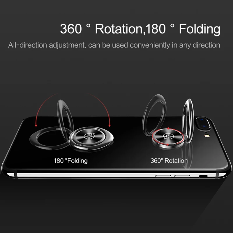 USAMS Finger ring holder 360 Degree Metal Mini holder mobile phone holder with CD texture phone stand for iPhone xs 6 Samsung LG