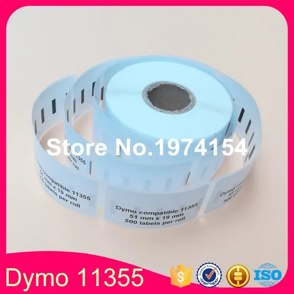 6 совместимые рулоны Dymo 11355 этикетка 19 мм* 51 мм 500 шт/рулон совместимый для LabelWriter400 450 450 турбо принтер SLP 440 450