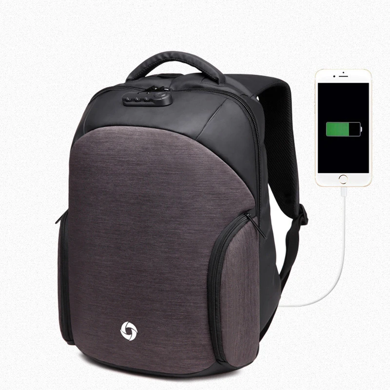 New Anti theft Password Lock Waterproof Men Backpacks USB Charge 17Inch
