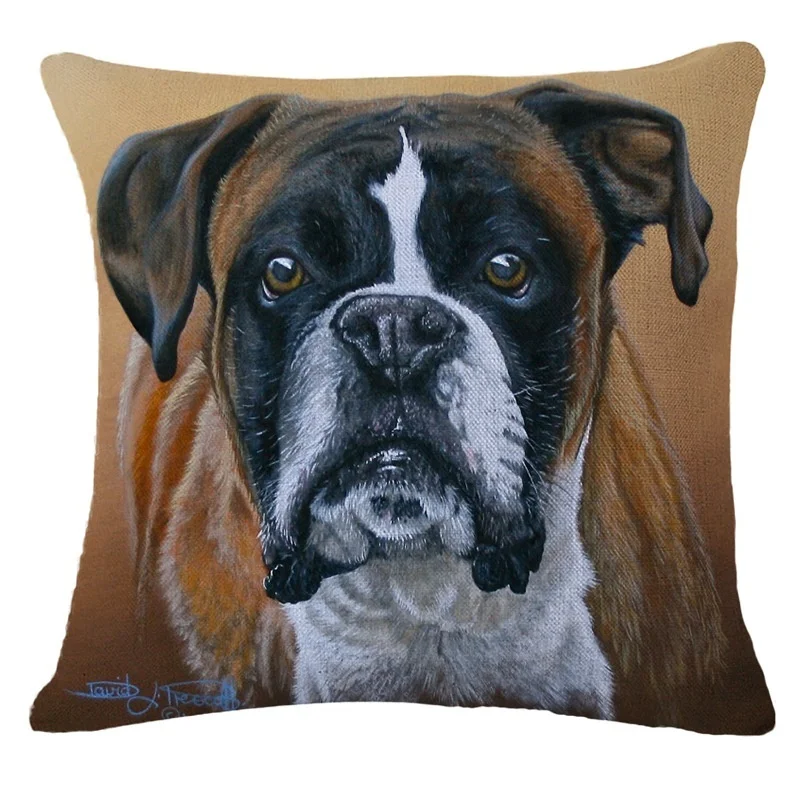 

2017 Real Capa De Almofada Dog Cushion Cover Decorative Pillows Moden Animal Style Printed Sofa Decorative Throw Pillow Cojines