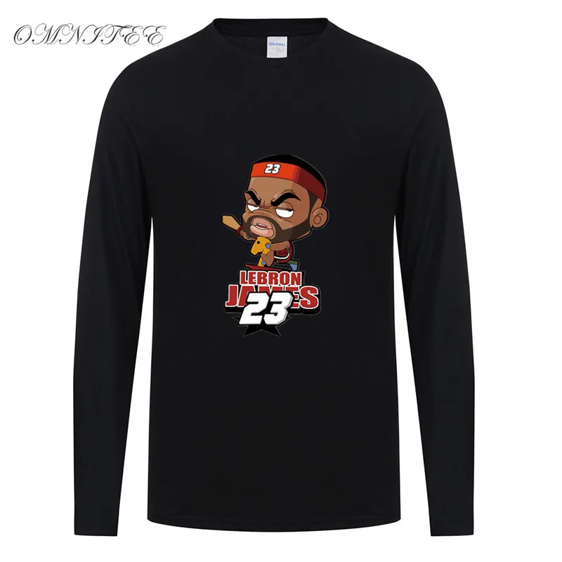 

LeBron James T Shirts Men Cartoon James T-Shirt Long Sleeve Cotton Fashion Tee shirt Tops Men Clothing Free shipping
