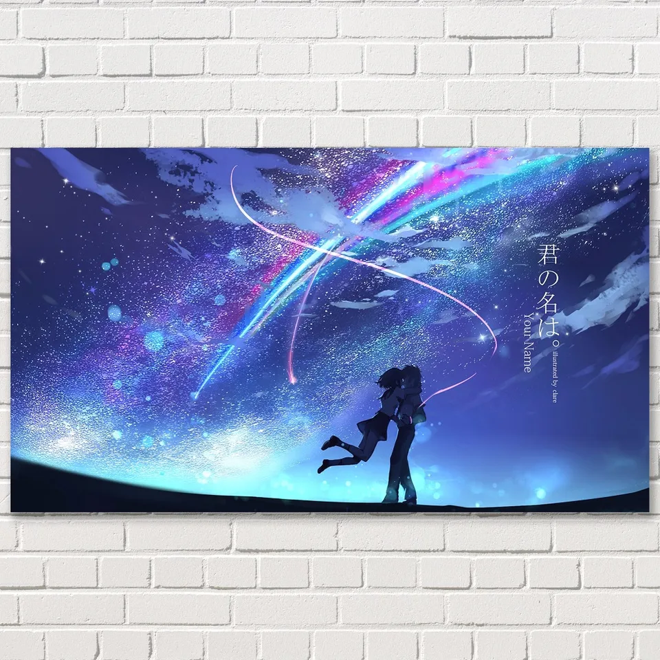 Nuomege Your Name Japanese Anime Movie Posters For Hd Art Silk Canvas Poster Print Home Decor Painting 8x14 16x28 24x42 Inches Aliexpress