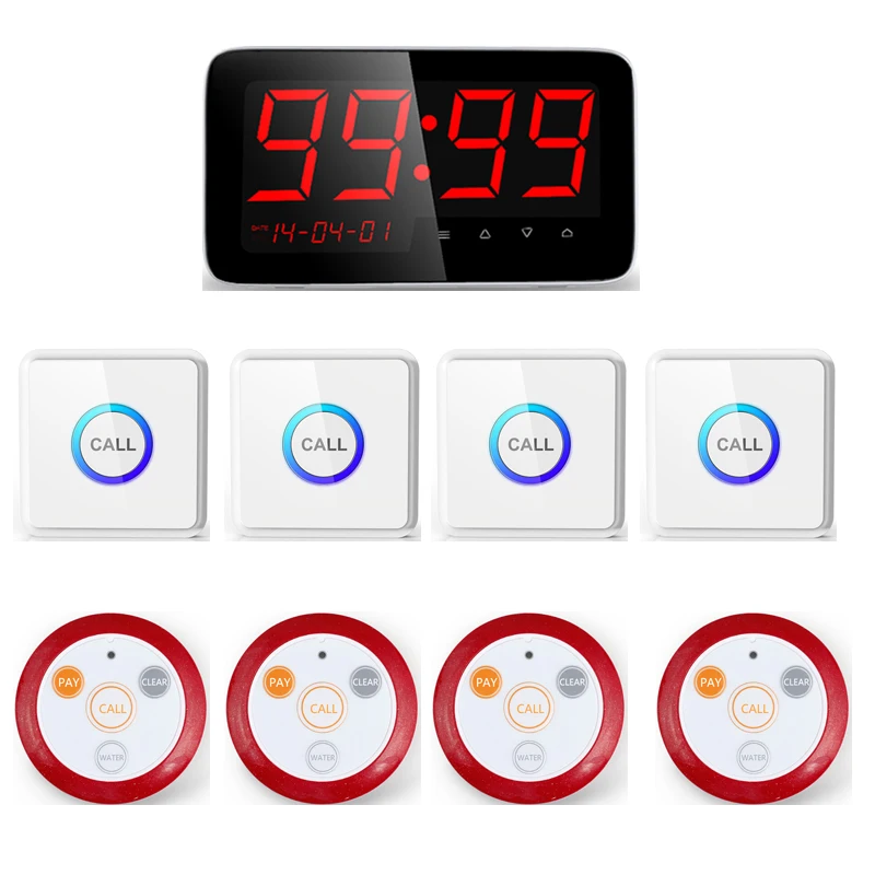 

Wireless Call Transmitter + C1 Wireless Calling System Restaurant Serving Restaurant Remote Waiter Calling Paging System