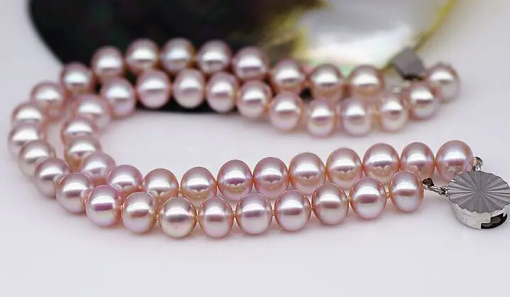 

double strands AAA 9-10mm south sea purple pearl bracelet 7.5"-8