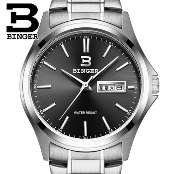 

Switzerland Luxury Men's Watch BINGER brand Quartz full Stainless Male Clock Waterproof Complete Calendar Guarantee B3052B5