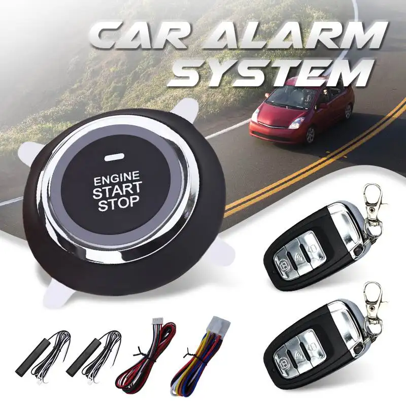 

1Set Auto Safely Alarm System PKE Keyless Entry Central Locking Push Button Engine Ignition Start/Stop Remote Engine Universal