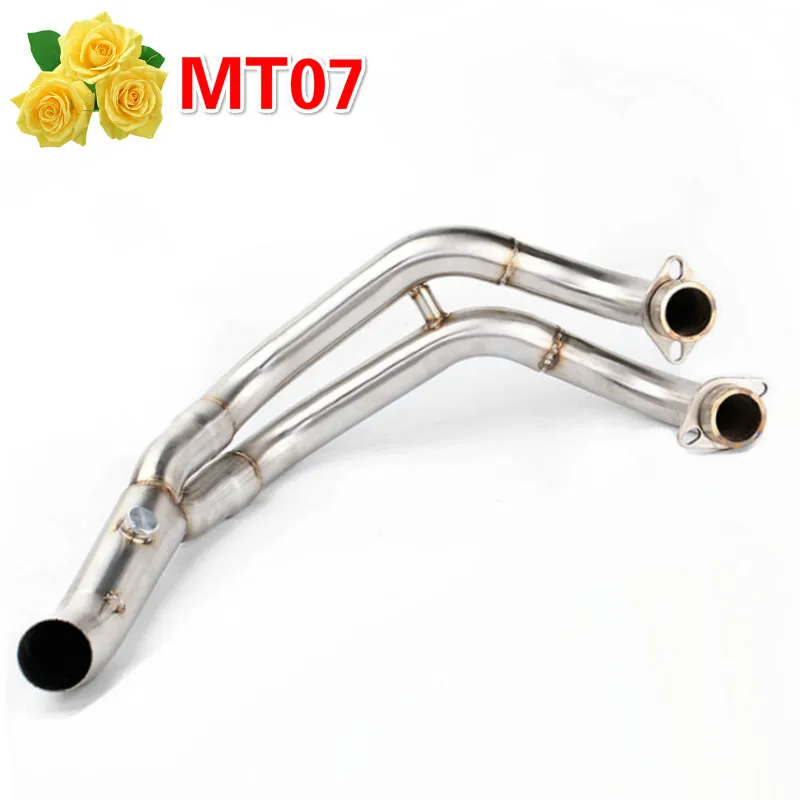 

MT07 FZ07 MT-07 Motorcycle Exhaust Bend Pipe Connect Link Pipe Stainless Steel Without Muffler For Yamaha AK055