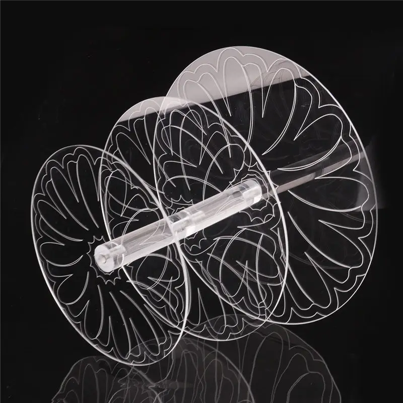  Acrylic round pan pattern 3 4 tier wedding cupcake cake stand set display rack stands for birthday 
