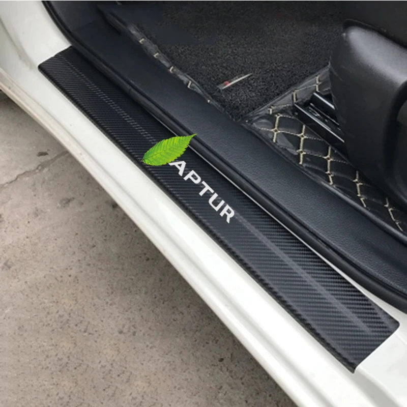 

4PCS car stickers Door Sill Protector Carbon Fiber Door Plate Scuff Protection Auto Door Step Scratch Cover For Renault CAPTUR