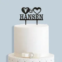 Заказ Свадебного Торта Топпер невеста жених фамилия аксессуар для кекса украшение для свадебного торта акриловое украшение дерево вечерние поставки