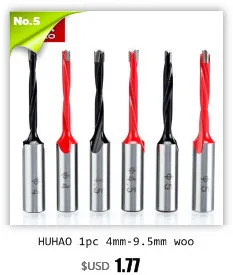 HUHAO 1pc 4mm-9.5mm wood drill bit 70mm length router bit row drilling for boring machine Gang drills for wood Carbide endmill