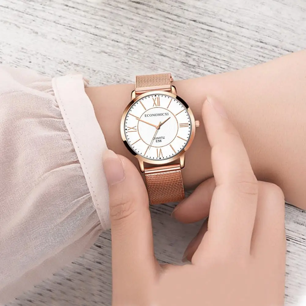 

Rose Gold Watches Women Wristwatches Mesh Strap brand luxury Quartz Watches waterproof Lady Watches new relogio feminino Q60
