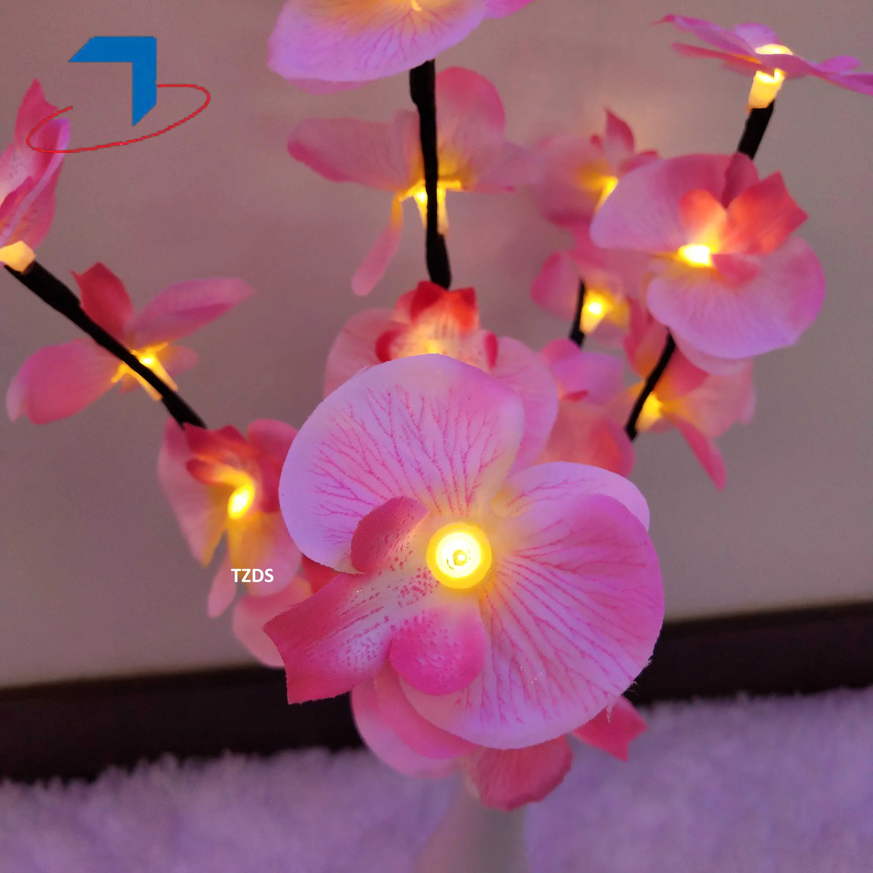 Цветущая Слива Моль Орхидея цветок сказочные огни светящаяся гирлянда на батарейках для Свадьбы вечерние украшения спальни Святого