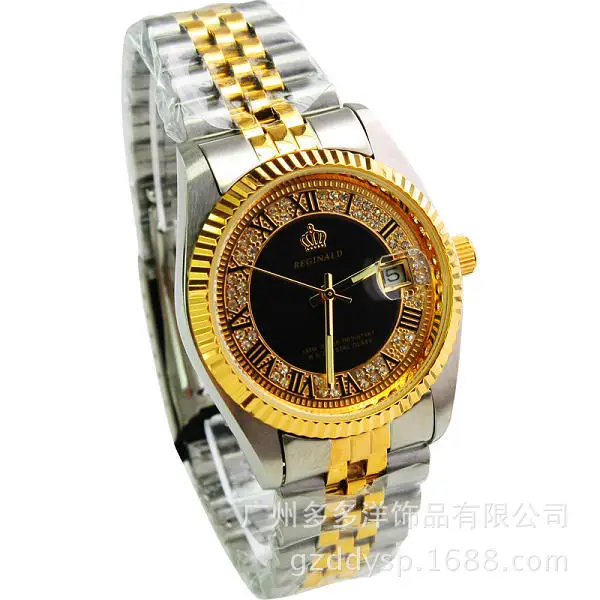 Женские и мужские парные Роскошные брендовые Hk CROWN модные повседневные кварцевые часы с календарем золотые стальные часы Reloj Mujer Relogio Feminino