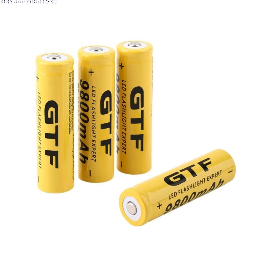 4 шт 3 7 V 18650 9800mah литий ионный аккумулятор Перезаряжаемые Батарея для светодиодный