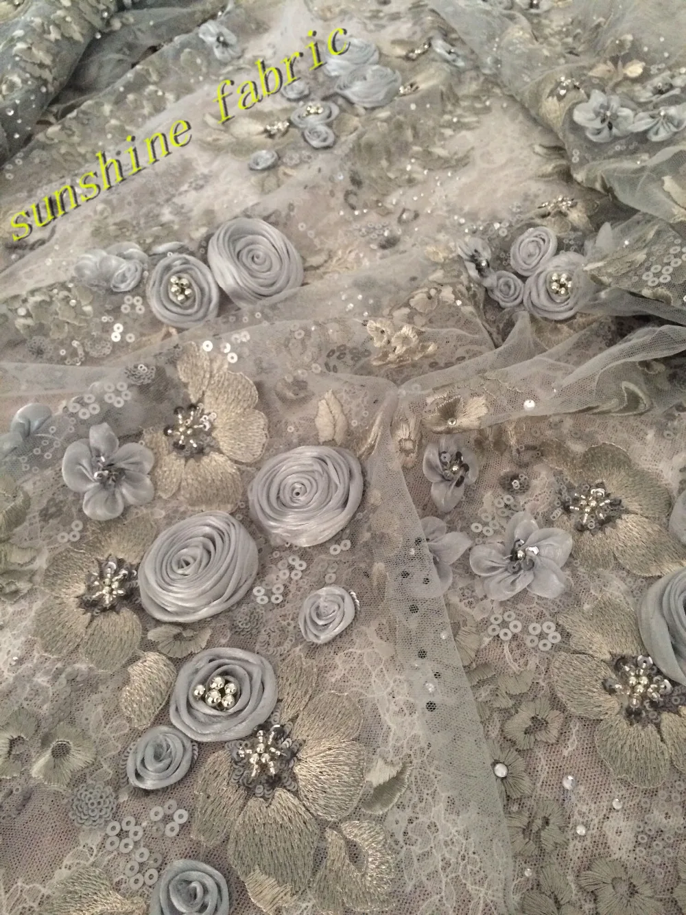 Модная африканская кружевная ткань с блестками и бисером, индийская чистая свадебная Цветочная кружевная ткань 3d