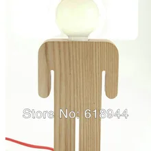 Скандинавский американский кантри мальчик и девочка Ретро деревянная настольная лампа прикроватная лампа, новинка светильник, Настольный светильник s