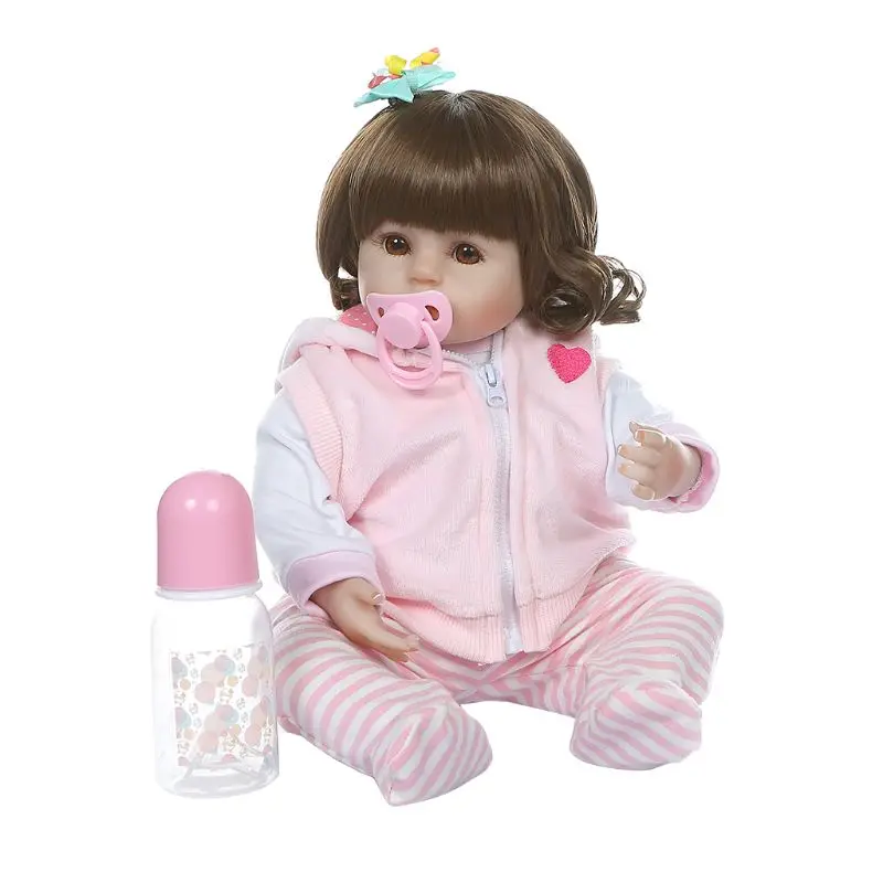 

19in Lovely Realistic Reborn Doll Vinyl Newborn Babies Girl Princess Soft Silicone Lifelike Handmade Toy Children Birthday Gift