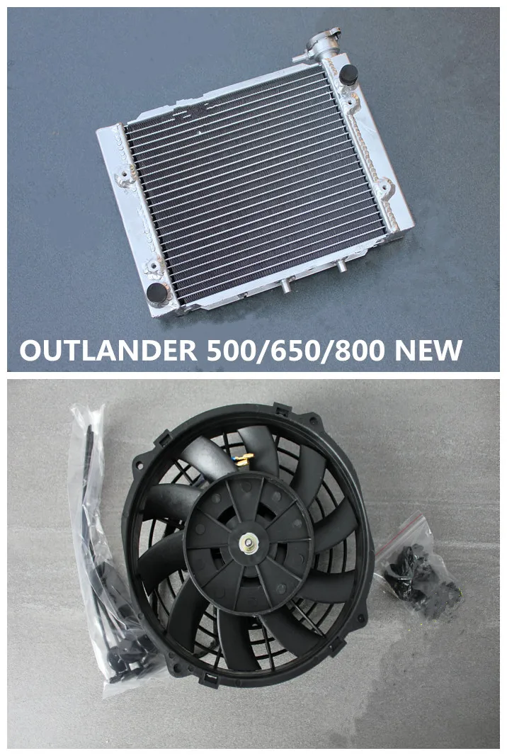 Aluminum Alloy Radiator & Fan Fit CAN-AM/CANAM OUTLANDER 500/650/800 2006-2012 