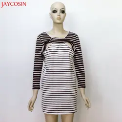 JAYCOSIN корейский Полосатый для беременных кормящих грудного вскармливания футболка для женщин беременных о-образным вырезом 3/4 рукав