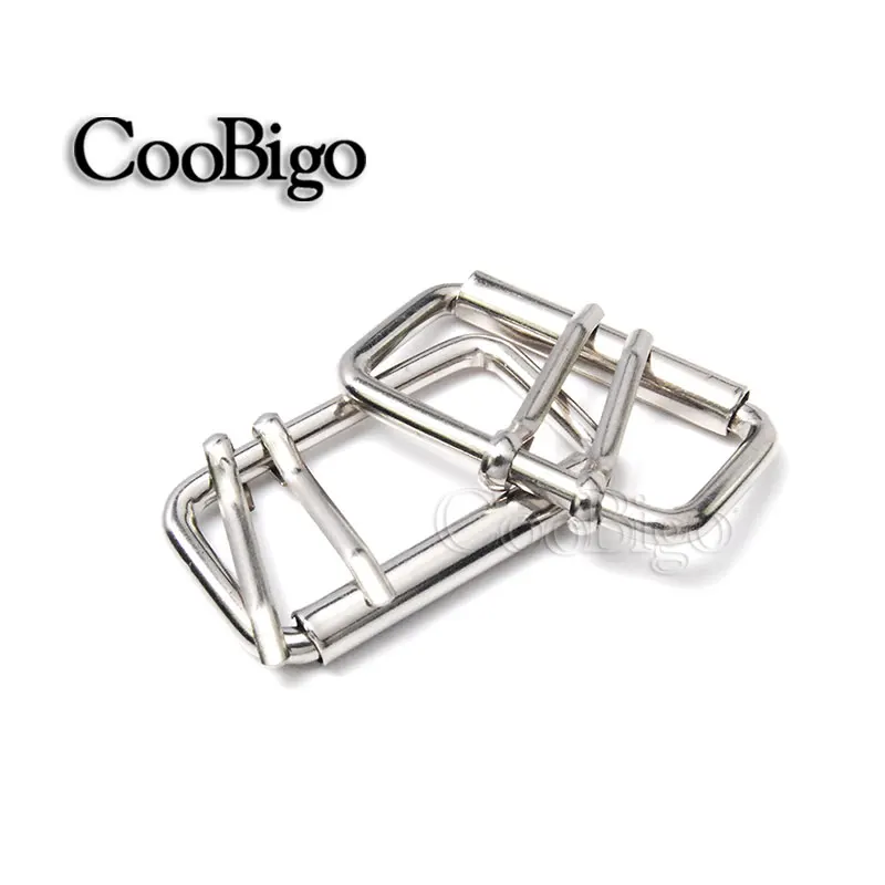

5pcs Pack 1-3/5" (39.5mm) Double Pins Belt Roller Buckle Silver Metal Hardware Webbing Strap Harness Leathercraft Belt Bag Parts