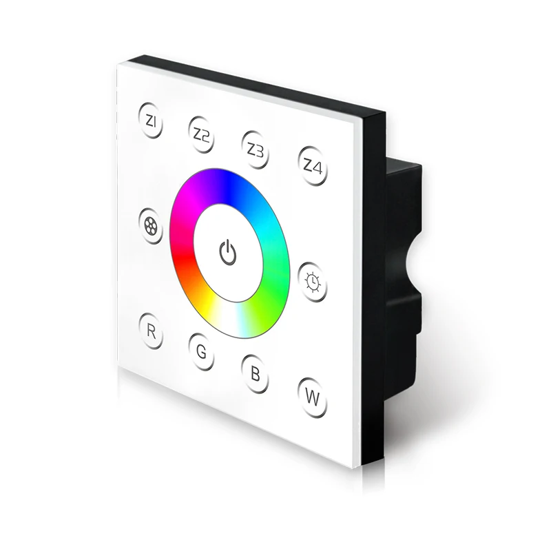 New led DMX RGBW Strip controller 4 Zones AC 85V 265V wall mount Touch